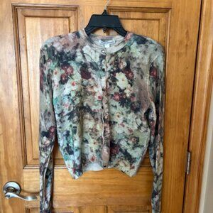 Autumn cashmere print cardigan